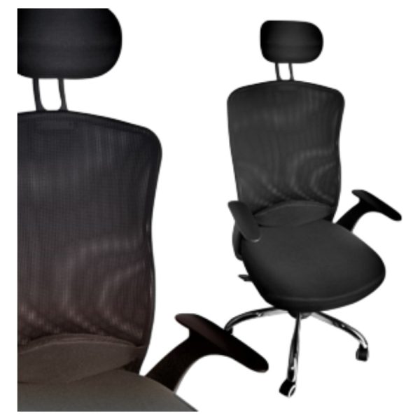 Silla Negra, Ergonomica, Respaldo Tela Respirable